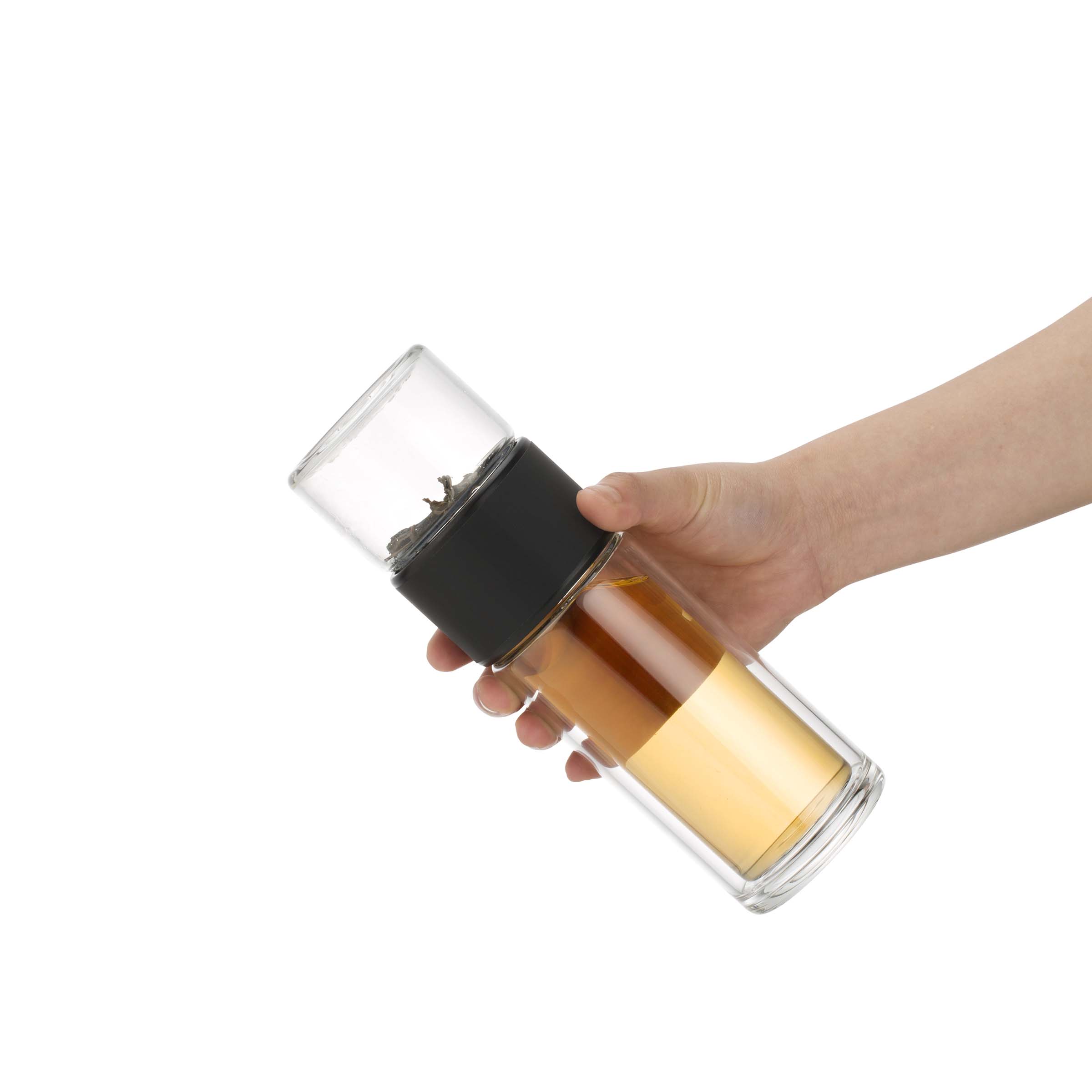 Transparente Teeflasche Nomad Black (238 ml)